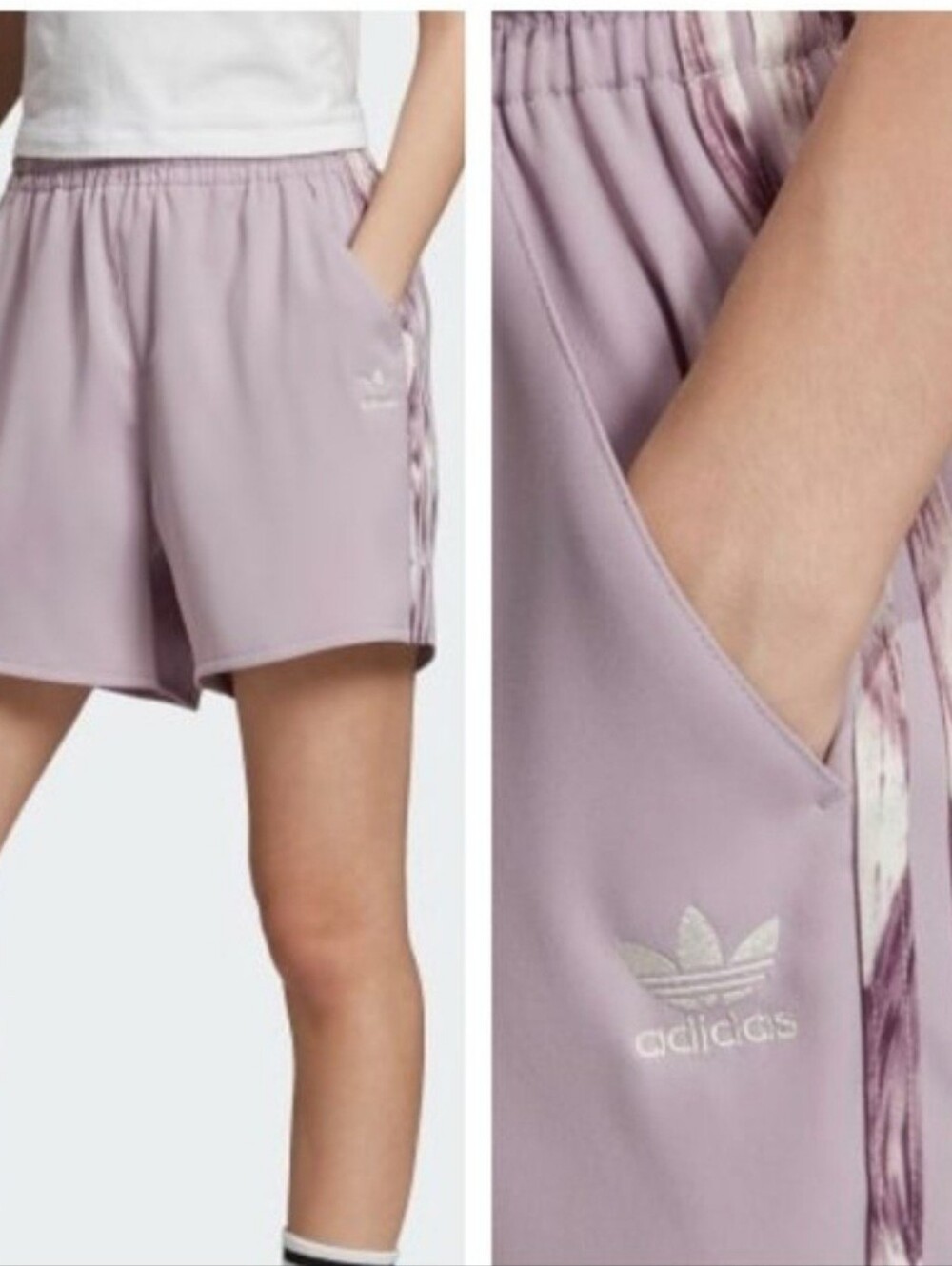 Adidas X Daniëlle Cathari 3 Stripe Satiny Shorts Sz S Lavendar Limited Edition